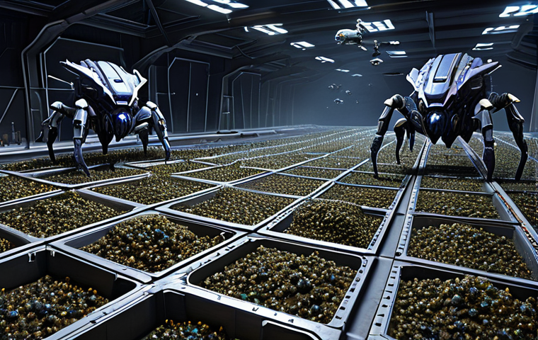 Booming Economy** "A bustling Zerg base with drones diligently mining resources, a Queen injecting larvae at a Hatchery, Overlords floating above, fully clothed Zerg units, safe for work, a clear visual representation of resource optimization and efficient larva usage, professional digital art, perfect anatomy, correct proportions, family-friendly" **
