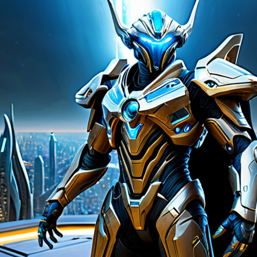 "A Protoss Observer unit hovering above a futuristic cityscape, gleaming metallic surface, energy glows, perfect anatomy, correct proportions, natural pose, fully clothed, appropriate attire, safe for work, professional, well-formed hands, proper finger count, natural body proportions, high quality, science fiction theme, dramatic lighting."