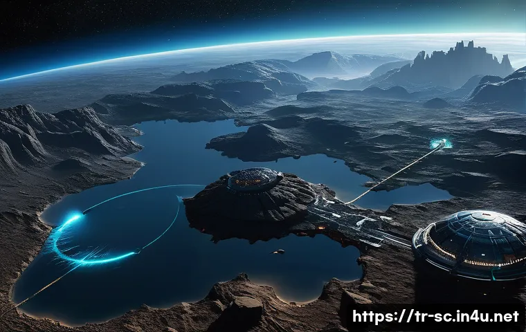 테란 스캔 타이밍 최적화 - **Prompt:** A detailed, high-angle shot of a Terran Orbital Command on a barren, alien planet surfac...