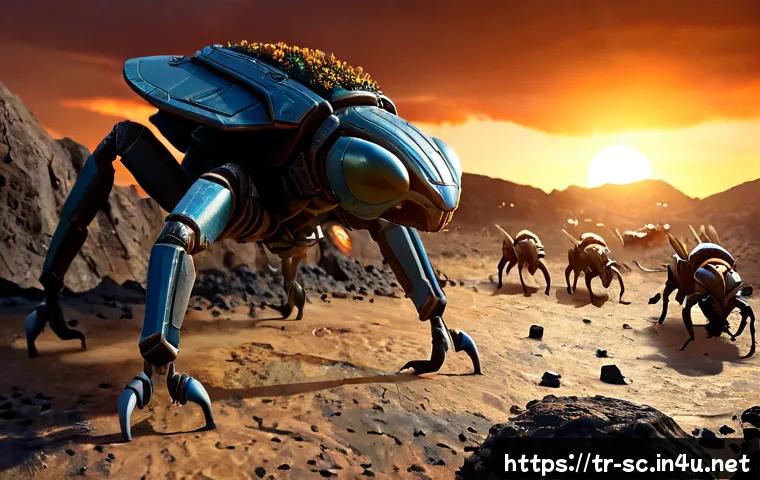 저그 수비 유닛 조합법 - Photorealistic tabletop sci-fi strategy game diorama showing a coordinated alien swarm defensive for...